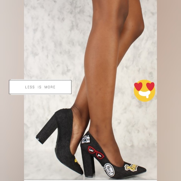 🚨last 9 Sexy Black Denim Embroider Graphic Patches Point - Picture 3 of 6